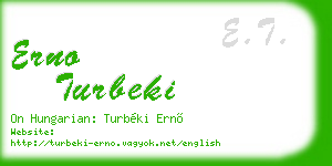 erno turbeki business card
